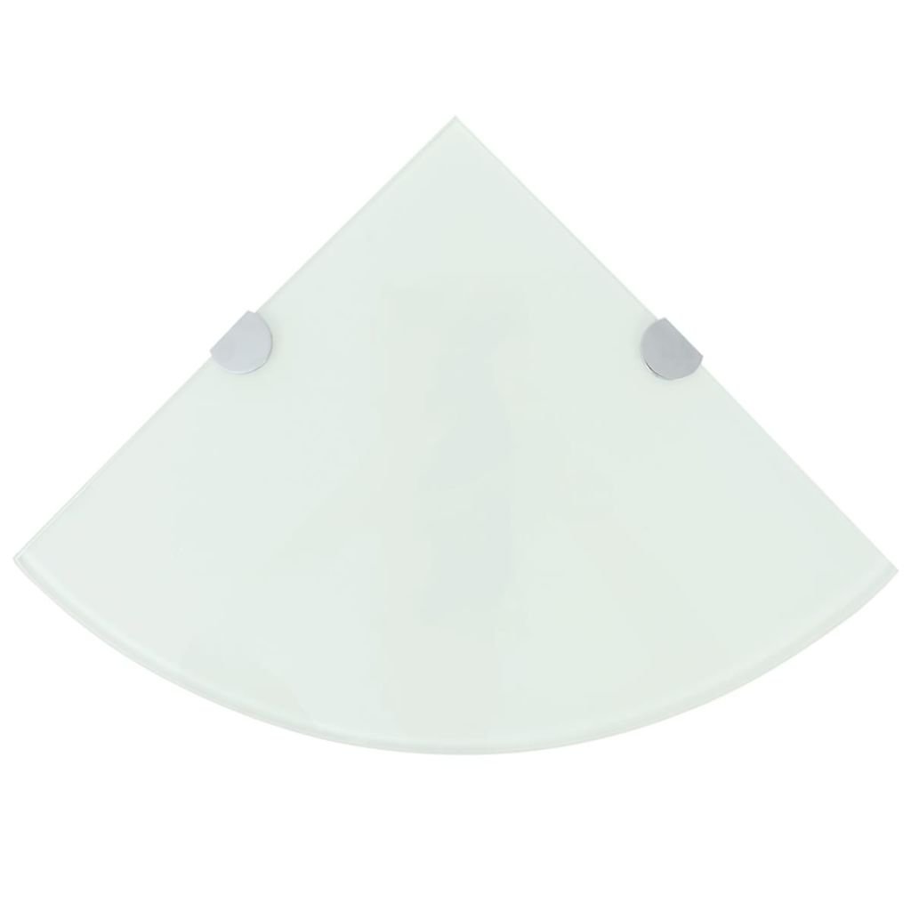 vidaXL vidaXL Półka narożna z chromowanymi wspornikami, biała, 35x35 cm