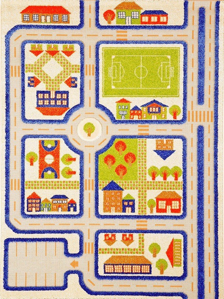 IVI Carpets Carpets, Dywan dziecięcy, 3D, Miasto Zabaw, Niebieski, 160x230 cm