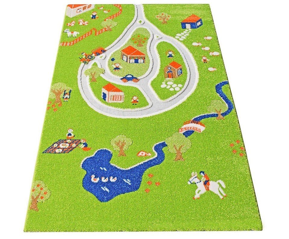IVI Carpets Carpets, Dywan dziecięcy, 3D, Wioska, Zielony, 100x150 cm