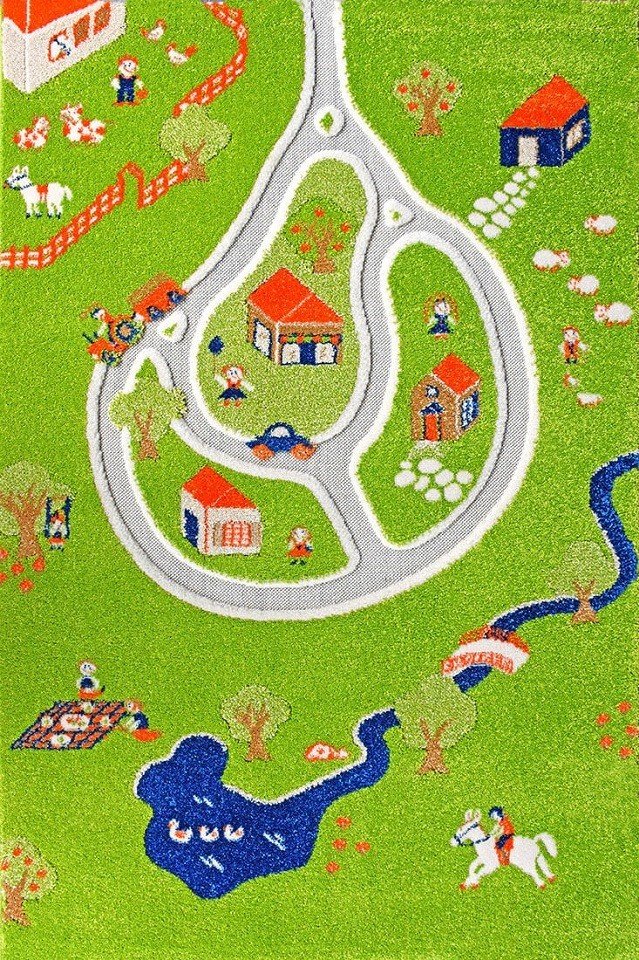IVI Carpets Carpets, Dywan dziecięcy, 3D, Wioska, Zielony, 160x230 cm