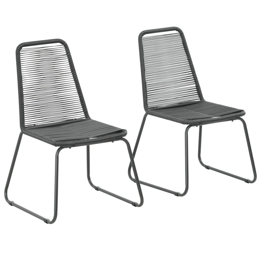 vidaXL Krzesła ogrodowe, 2 szt., polirattan, 54 x 59 x 91 cm, czarne