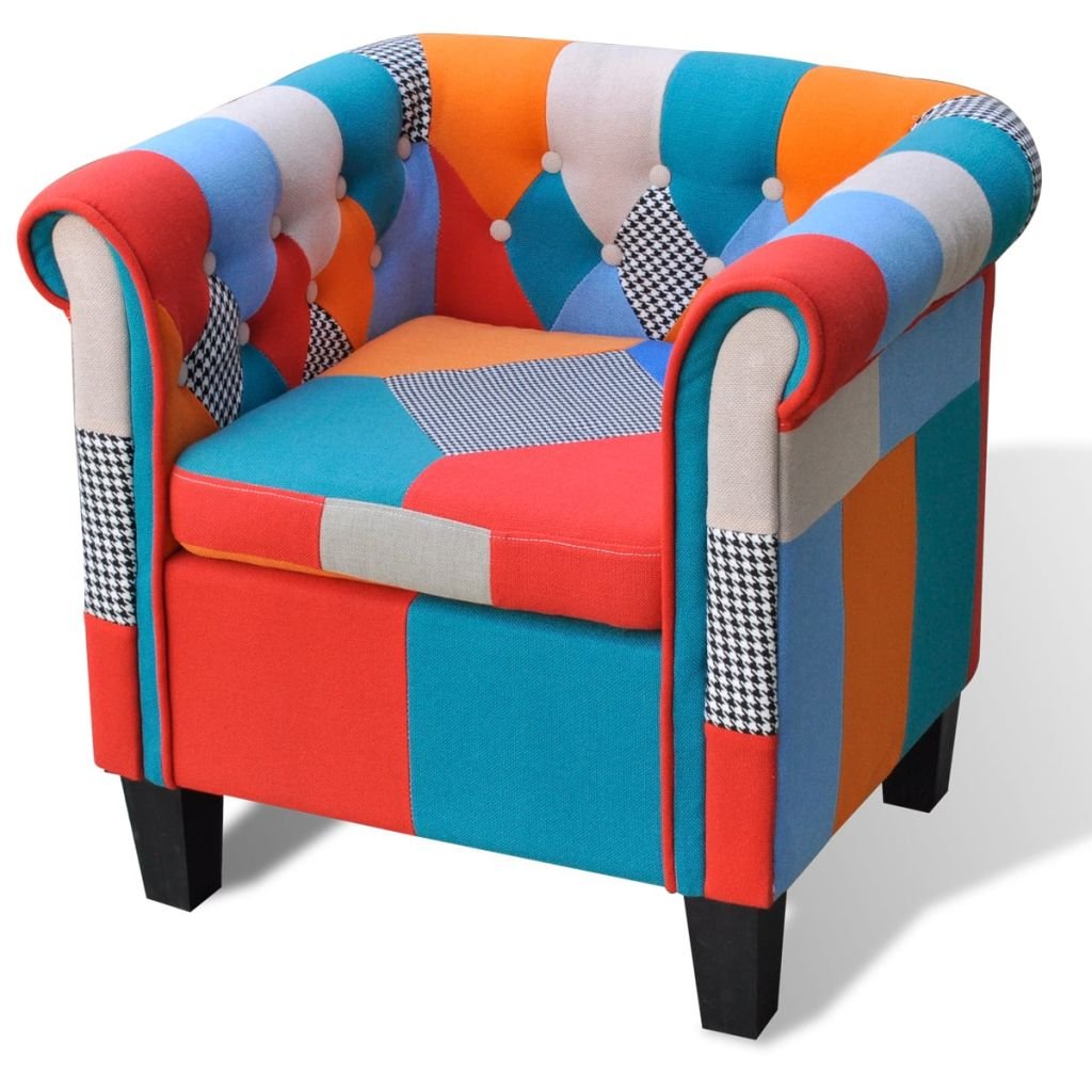 Fotel patchworkowy VIDAXL, 68,5x60,5x65 cm