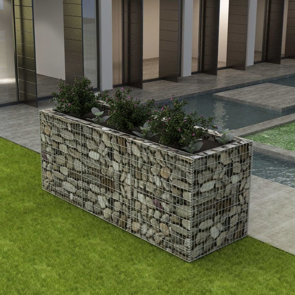 vidaXL Donica gabionowa ze stali, 270 x 90 100 cm