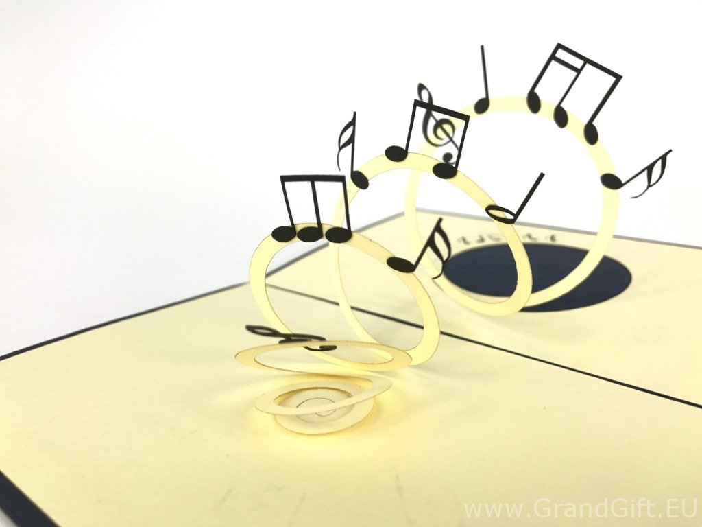 GrandGift Karnet na każdą okazję 3D, Latające nuty muzyczne