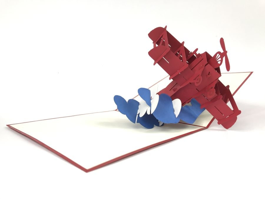 GrandGift Karnet na każdą okazję 3D, Samolot szybujący w chmurach