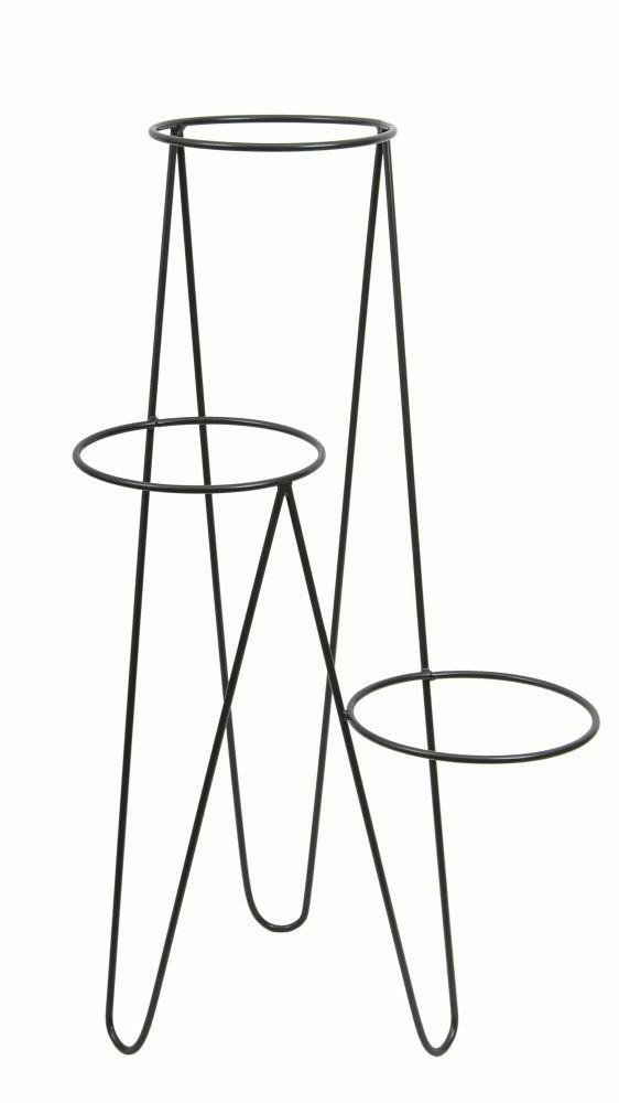 Nowoczesny potrójny kwietnik 95cm czarny 10-1550