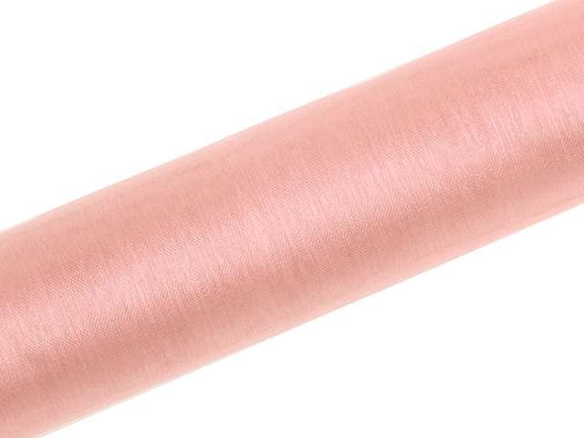 PartyDeco Organza gładka, różowa blada, 0,16 x 9 m ORP16-081B