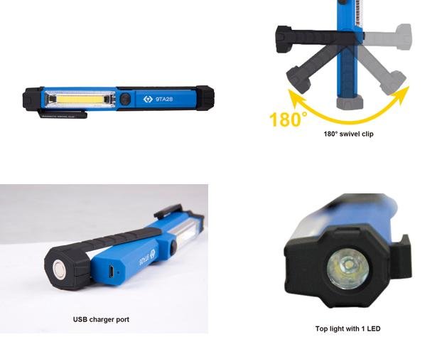 King Tony Latarka inspekcyjna 1,5W + 1W LED USB King Tony 9TA28