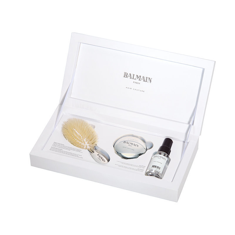 Balmain Balmain Silver Spa Brush Mini zestaw mini szczotka do włosów + mini lusterko + Silk Perfume 50ml