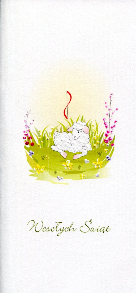 Karnet Wielkanoc DL W26 Baranek