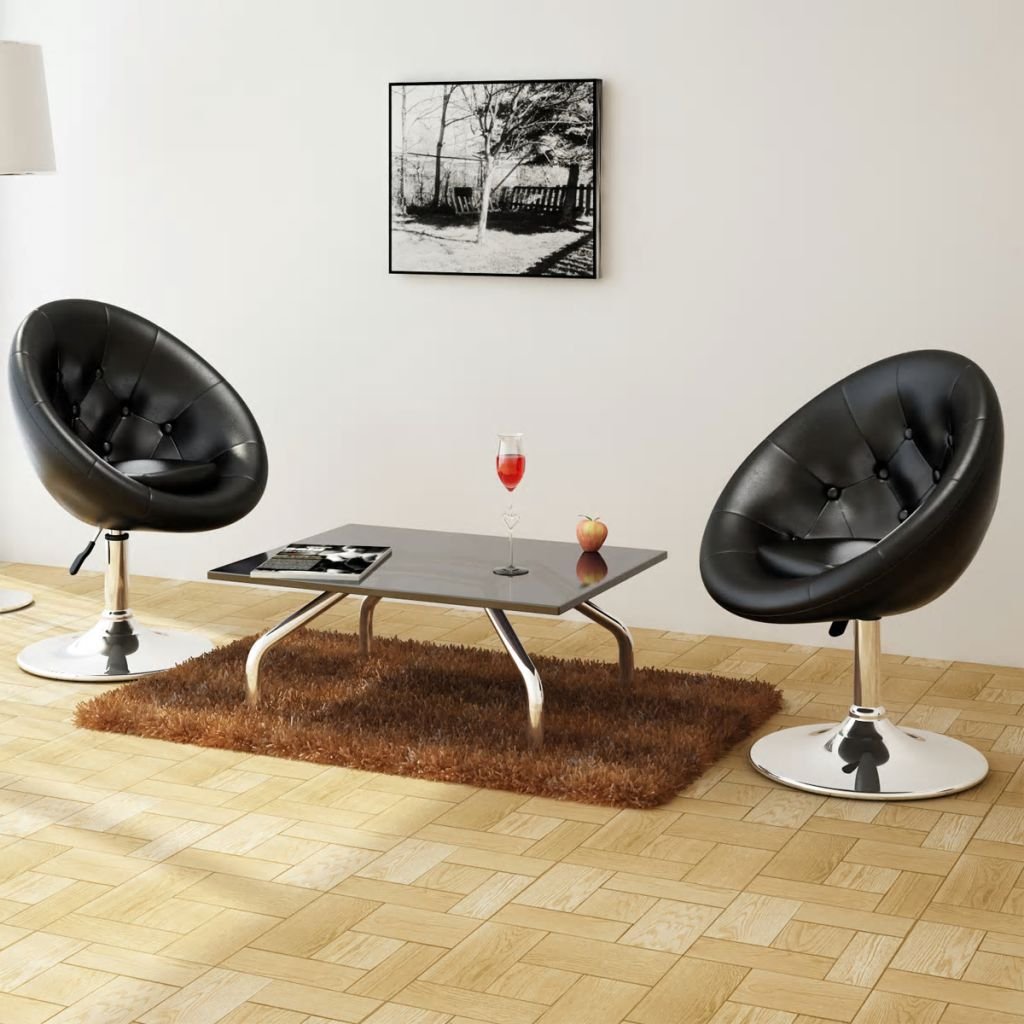 vidaXL vidaXL Nowoczesne krzesła, Chesterfield Club, czarne x 2