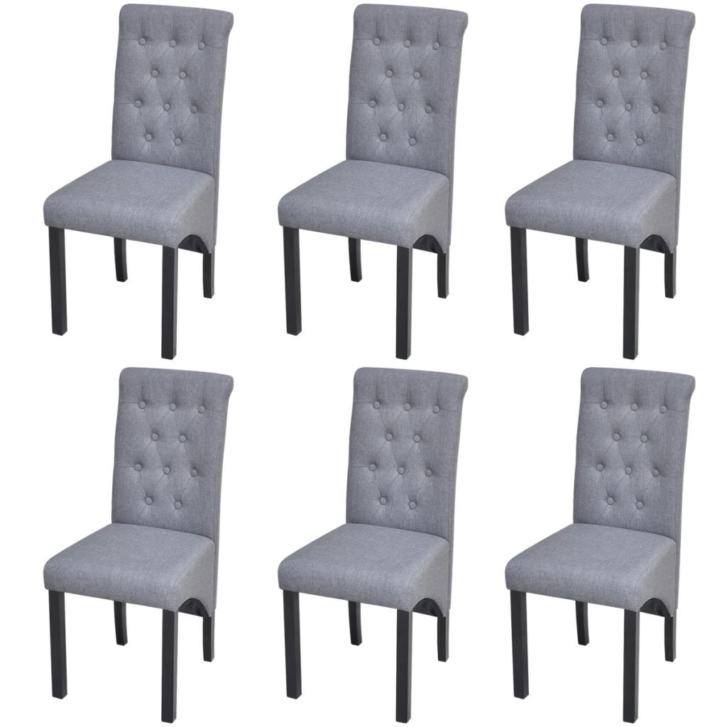 vidaXL 6 krzeseł do jadalni z wysokim oparciem, ciemnoszarych