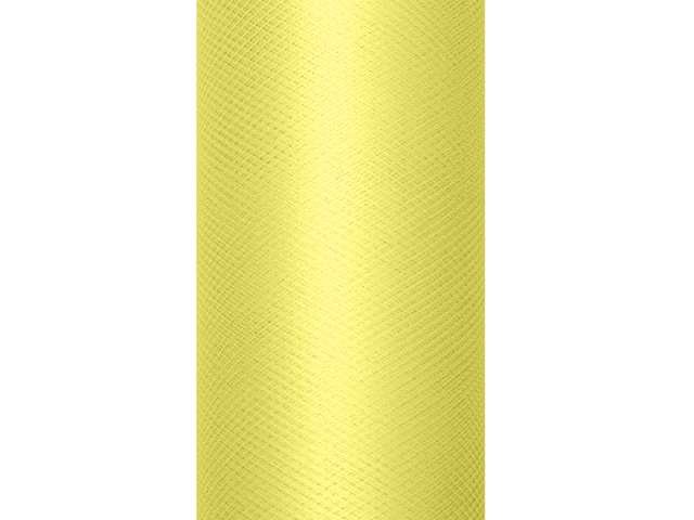 PartyDeco Tiul gładki, żółty jasny, 0,08 x 20 m TIU8-084J