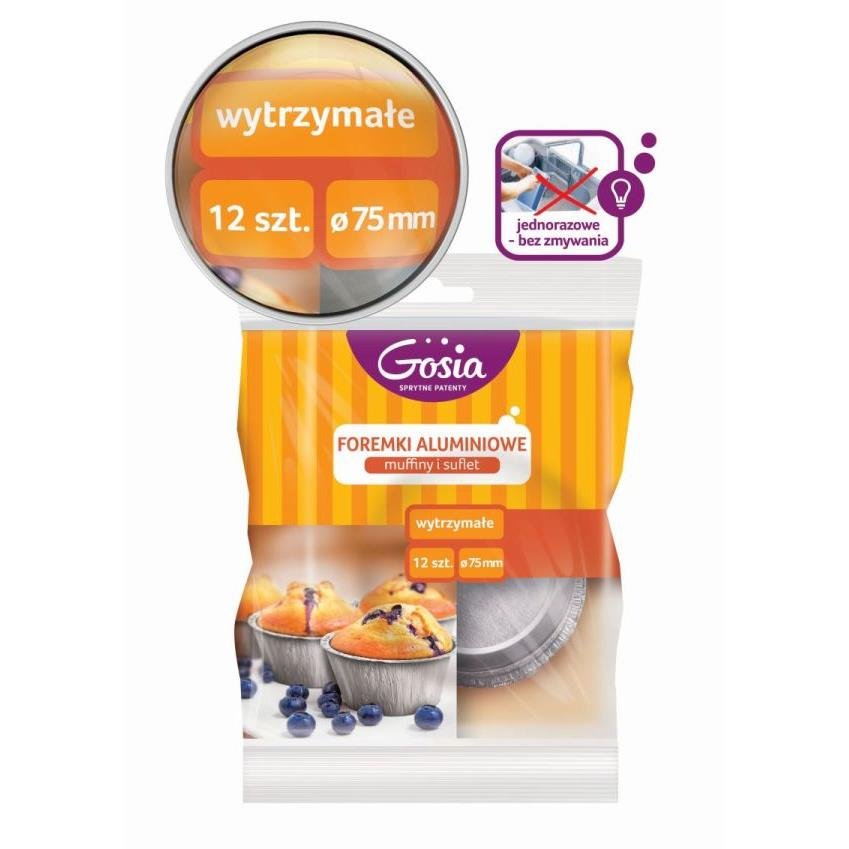 Gosia Gosia Foremki aluminiowe na muffiny i suflet 12 szt
