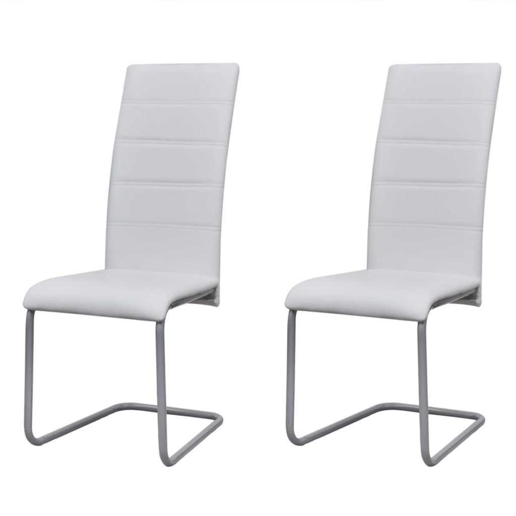 vidaXL 2 krzesła z wysokim oparciem białe