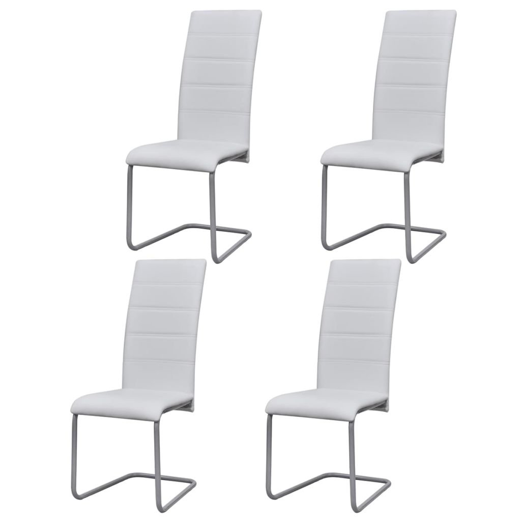 vidaXL 4 krzesła z wysokim oparciem białe