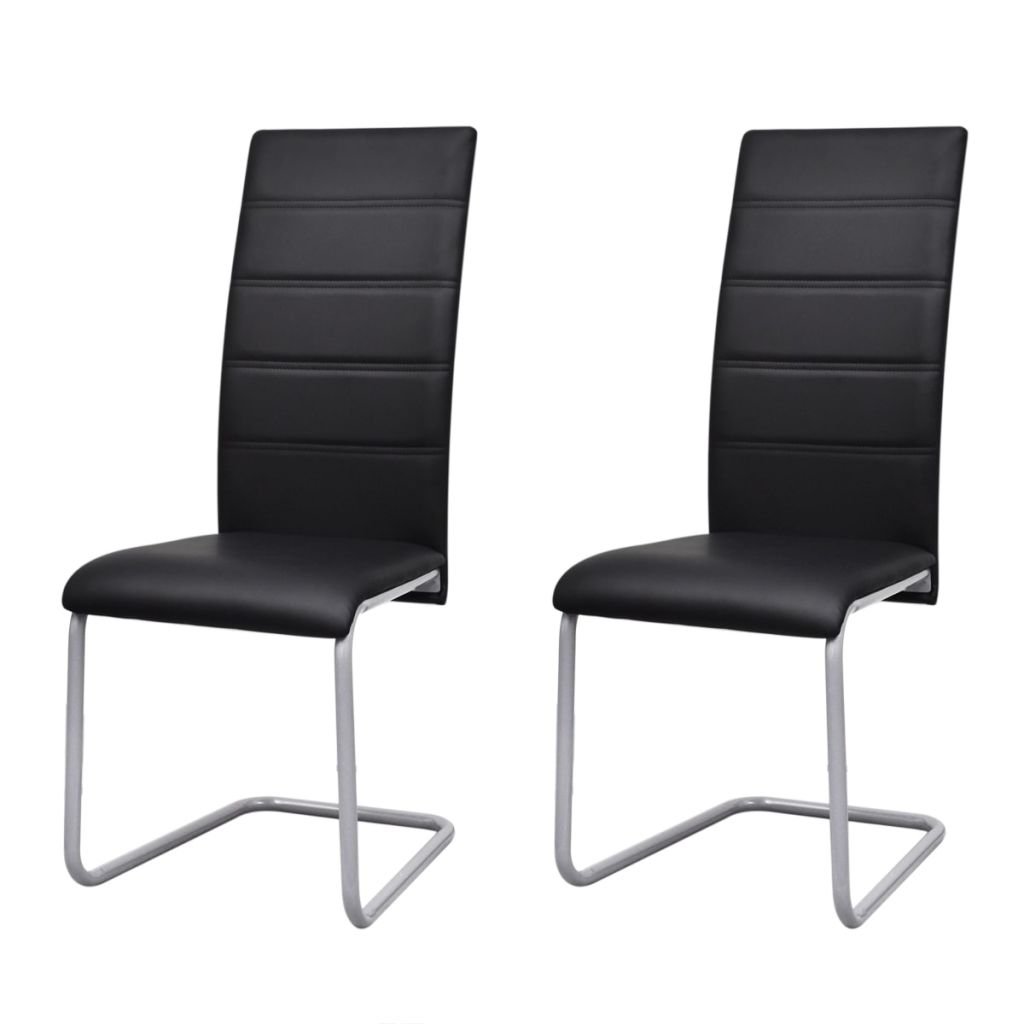 vidaXL 2 krzesła z wysokim oparciem czarne