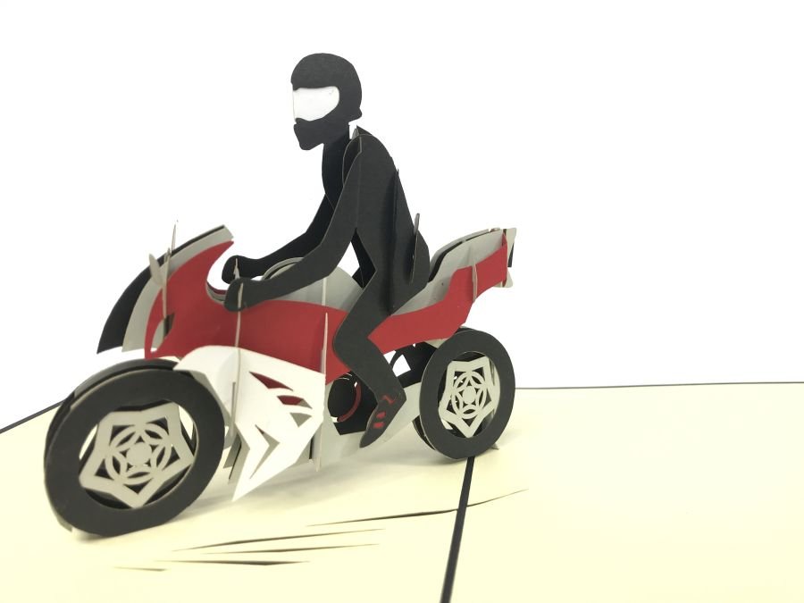 GrandGift Karnet na każdą okazję 3D, Motocyklista
