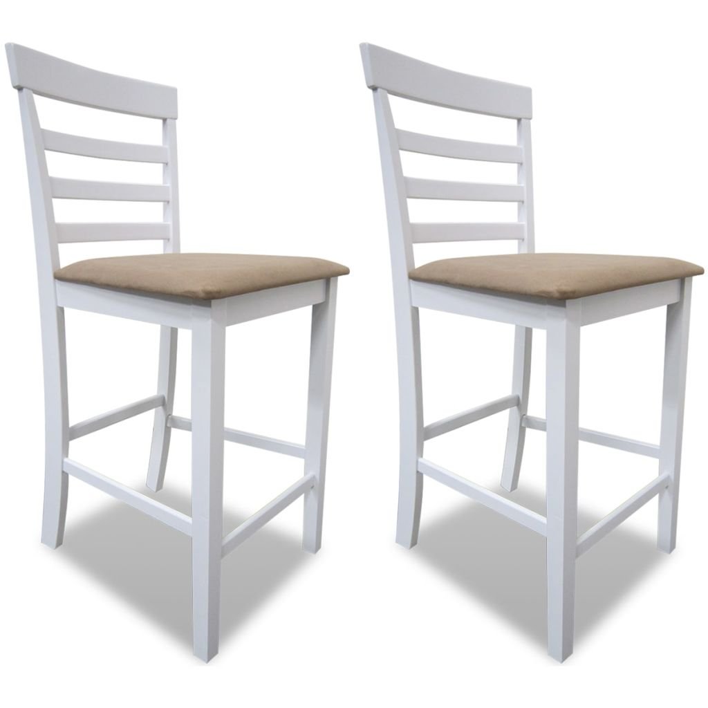 vidaXL vidaXL Wysokie krzesła białe/beż (x2)