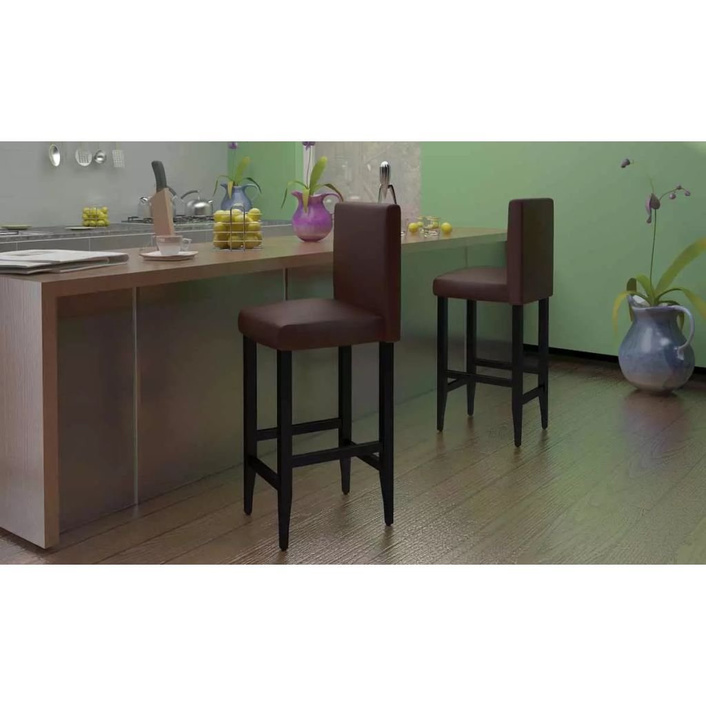 vidaXL vidaXL Nowoczesne skórzane Hokery x6 Brąz