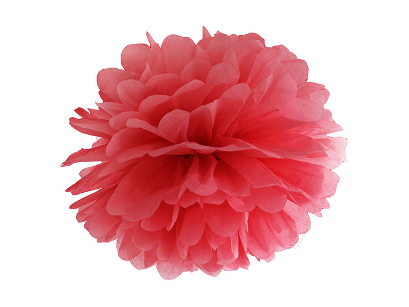 PartyDeco Pompon bibułowy, czerwony, 35 cm PP35-007