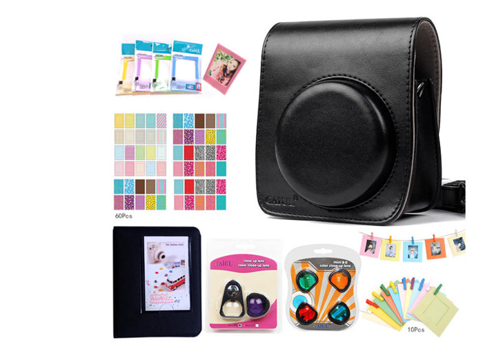 Instax-FUJIFILM, zestaw 8w1 futerał + album + ramki + filtry do aparatu Instax Mini 90 CAIUL