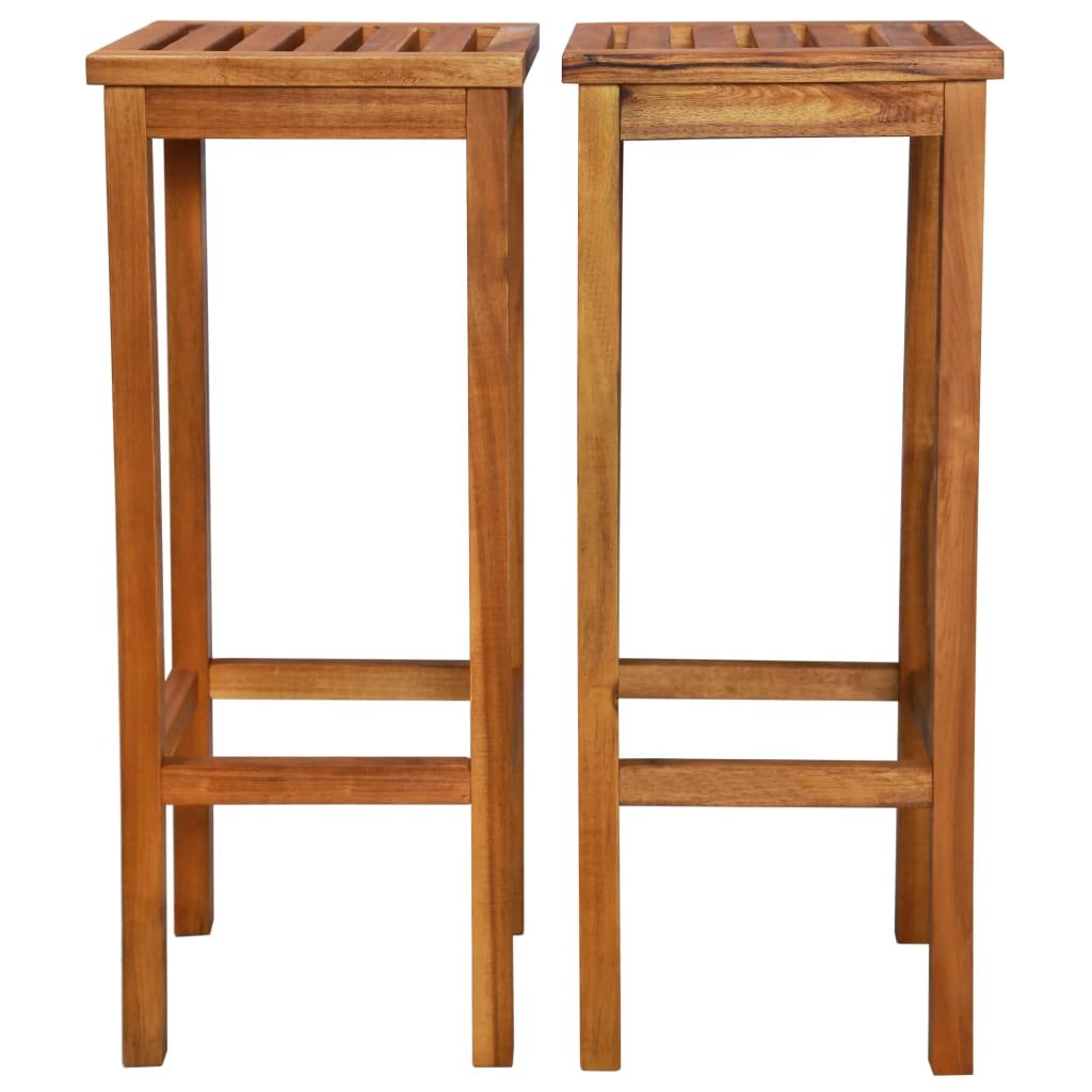 vidaXL Stołki barowe, 2 szt., lite drewno akacjowe, 30,5x30,5x74 cm