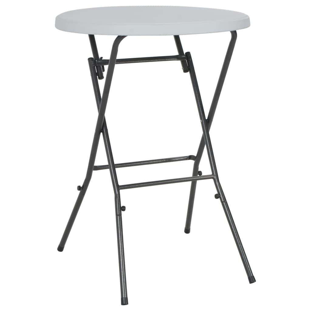 vidaXL Składany stolik barowy, HDPE, 80 x 110 cm, biały