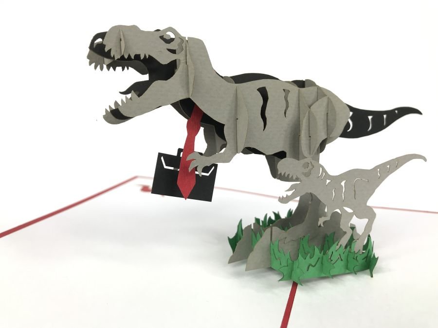 GrandGift Karnet na Dzień Ojca 3D, Dinozaur Trex Tata