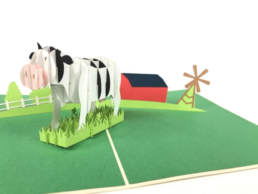 GrandGift Karnet na każdą okazję 3D, Krowa na farmie
