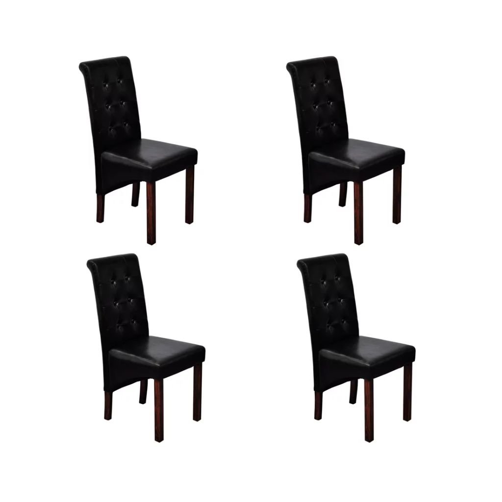 vidaXL Krzesła jadalniane czarne (4 sztuki)