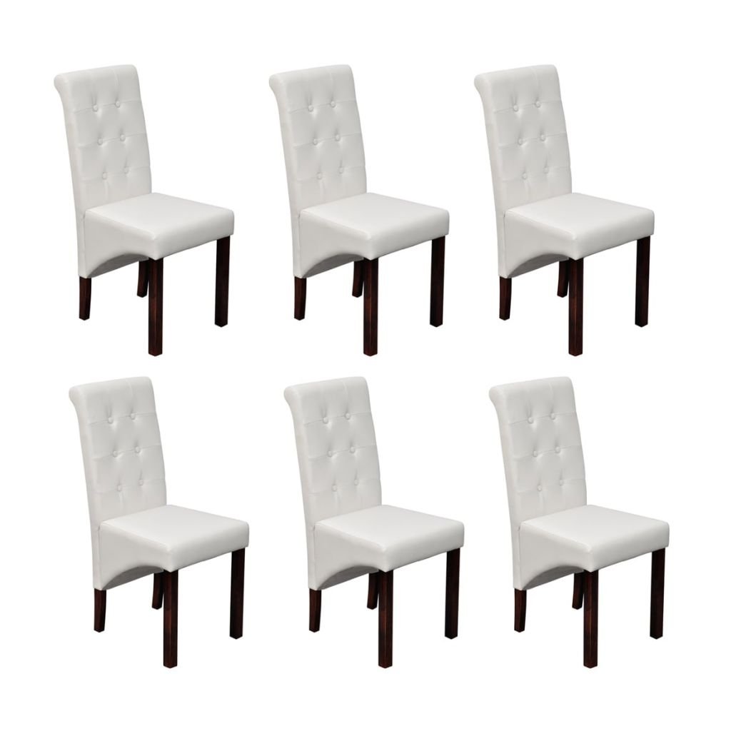 vidaXL Krzesła jadalniane białe (6 sztuk)