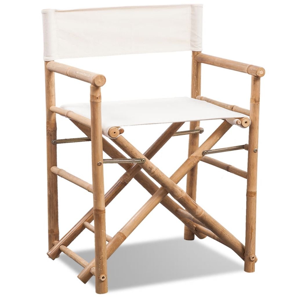 vidaXL Krzesło reżyserskie składane, z bambusa i płótna