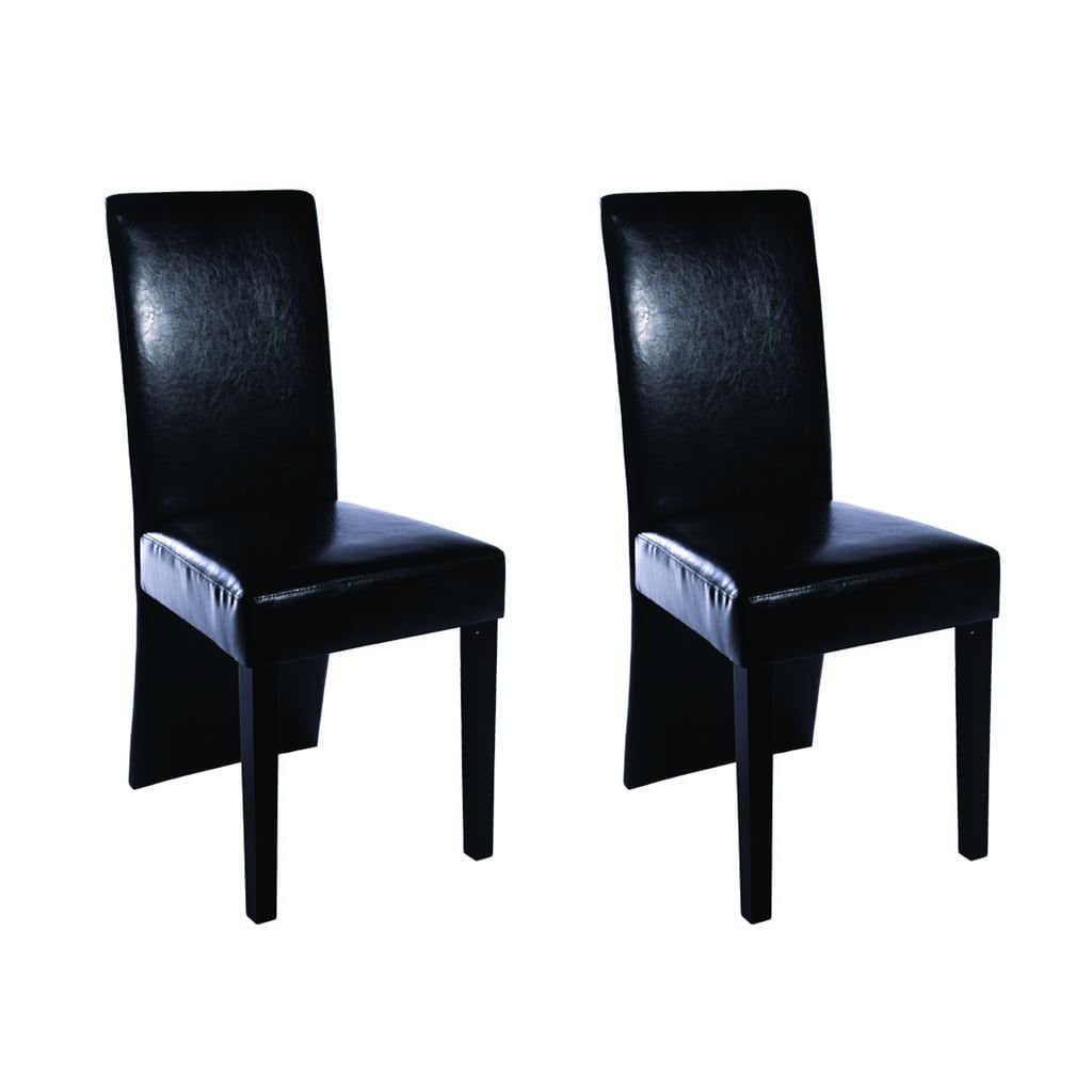 vidaXL Krzesła ze skóry ekologicznej, czarne