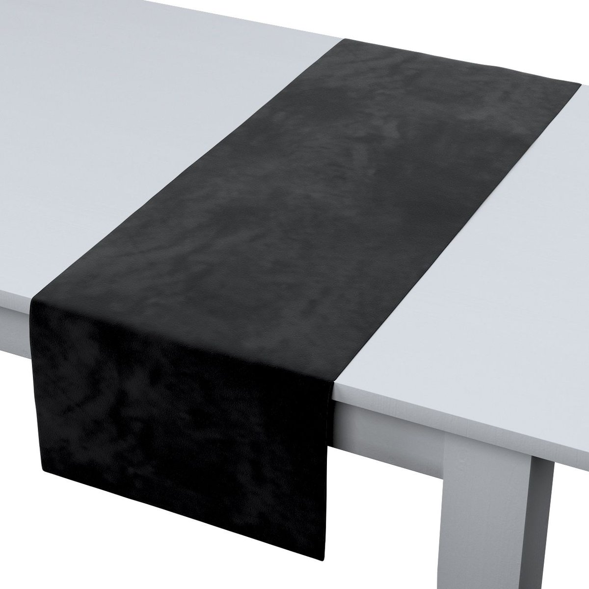 Dekoria pl Bieżnik prostokątny głęboka czerń 40 × 130 cm Velvet 410-704-17