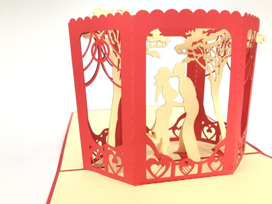 GrandGift Karnet walentynkowy 3D, Zakochana para w pięknej scenerii