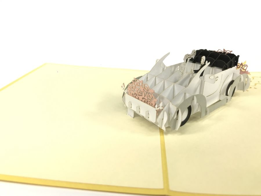 GrandGift Karnet walentynkowy 3D, Ślubny samochód