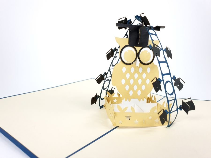 GrandGift Karnet na ukończenie szkoły 3D, Sowa absolwent