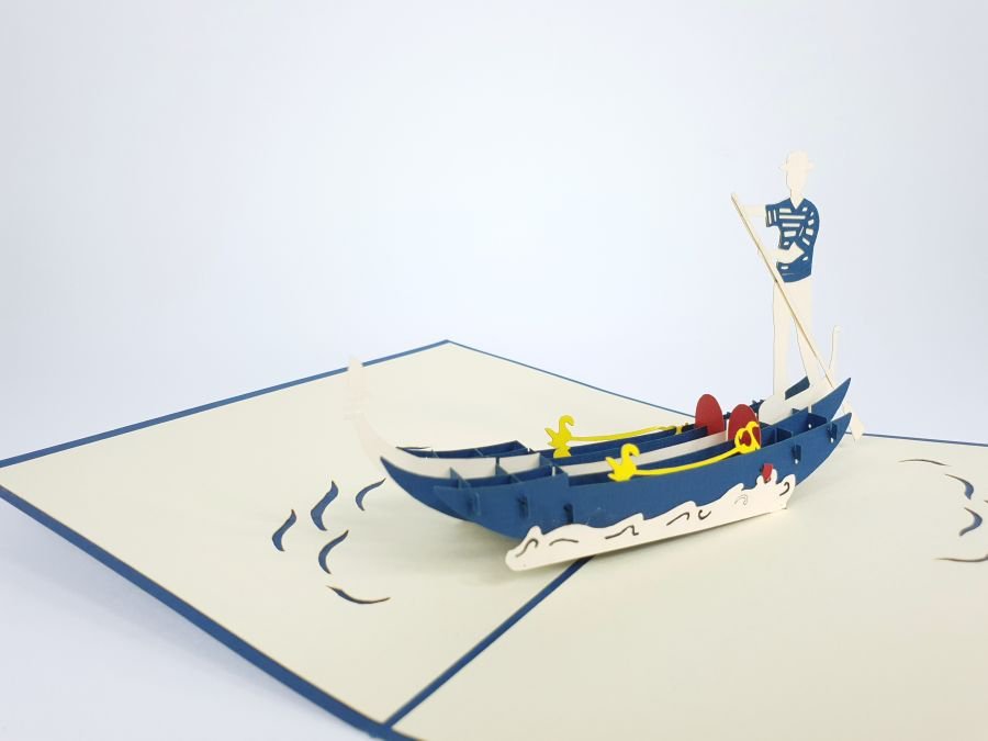 GrandGift Karnet na każdą okazję 3D, Niebieska gondola