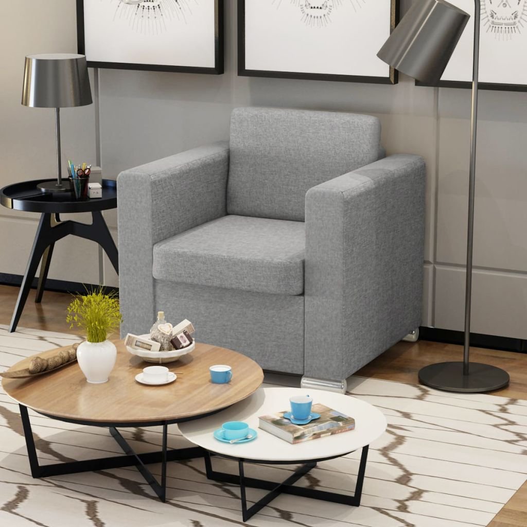 vidaXL Fotel tapicerowany jasnoszary 243579
