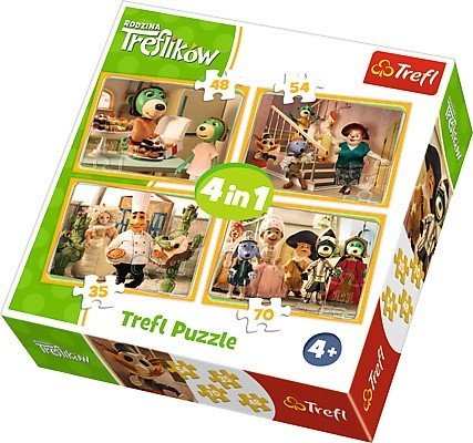 Trefl Puzzle 4w1 Rodzina Treflików - Przygotowania do balu 1872665