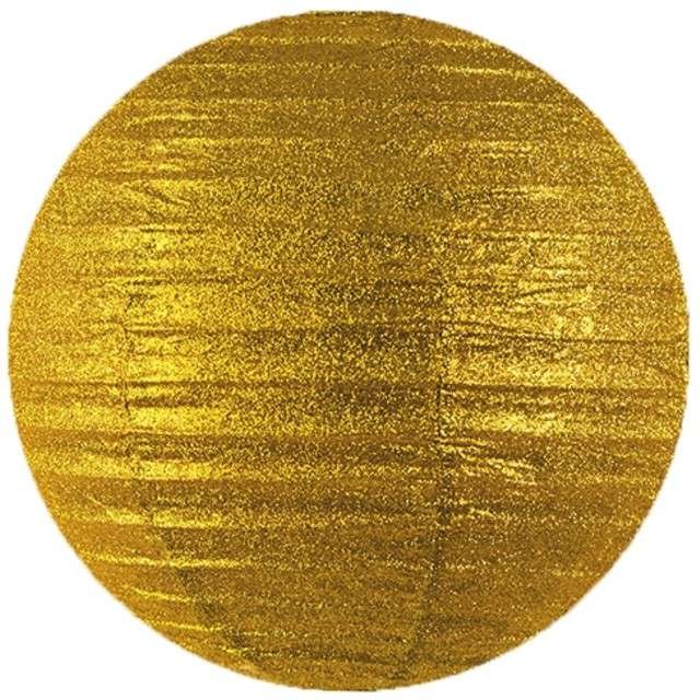 PartyDeco Lampion papierowy, złoty brokatowy, 25 cm LAPB25-019