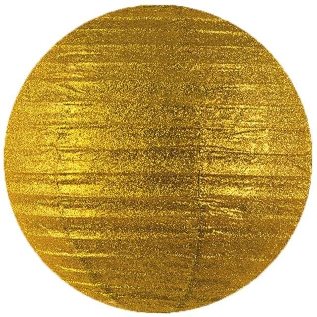PartyDeco Lampion papierowy, złoty brokatowy, 35 cm LAPB35-019