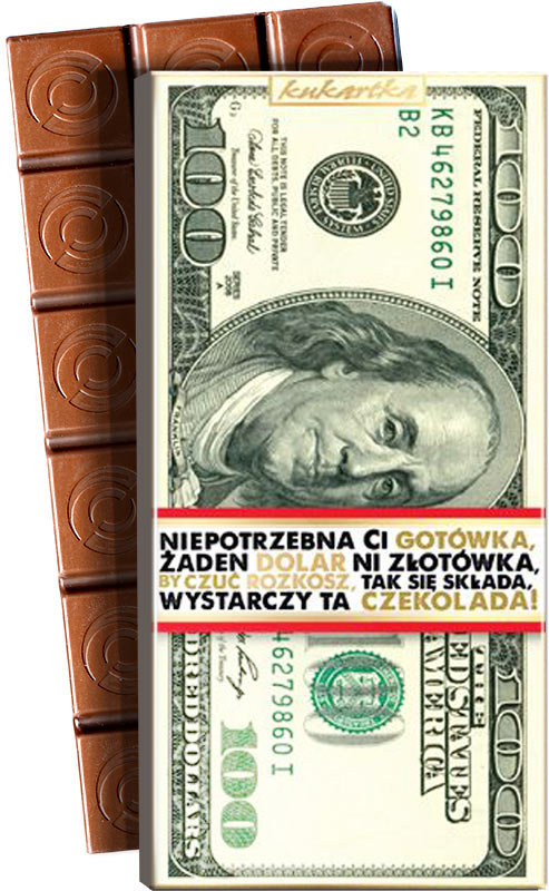 Kukartka Czekolada CZK-107 100 dolarów banknot