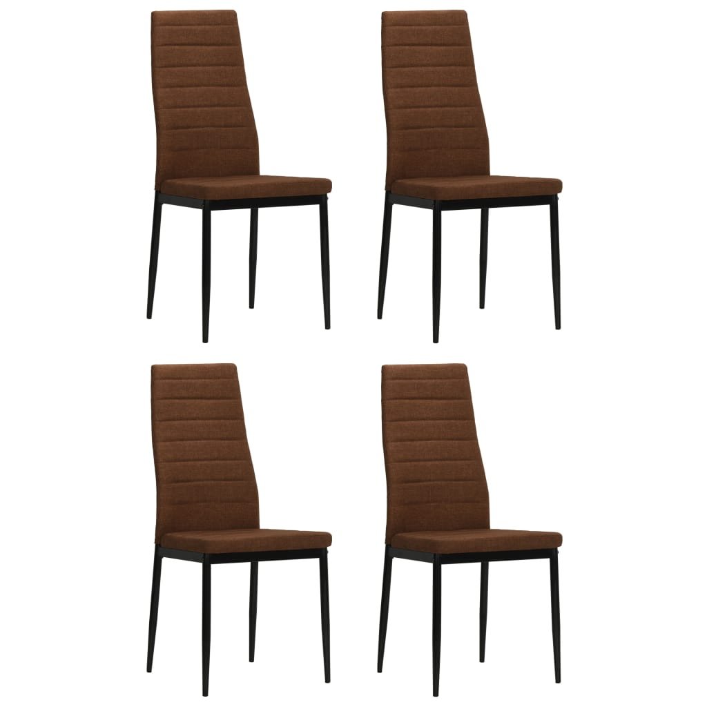 vidaXL Krzesła jadalniane obite tkaniną, 4 szt., brązowe