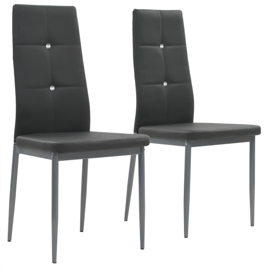 vidaXL Krzesła ze sztucznej skóry, 2 szt., 43 x 43,5 x 96 cm, szare