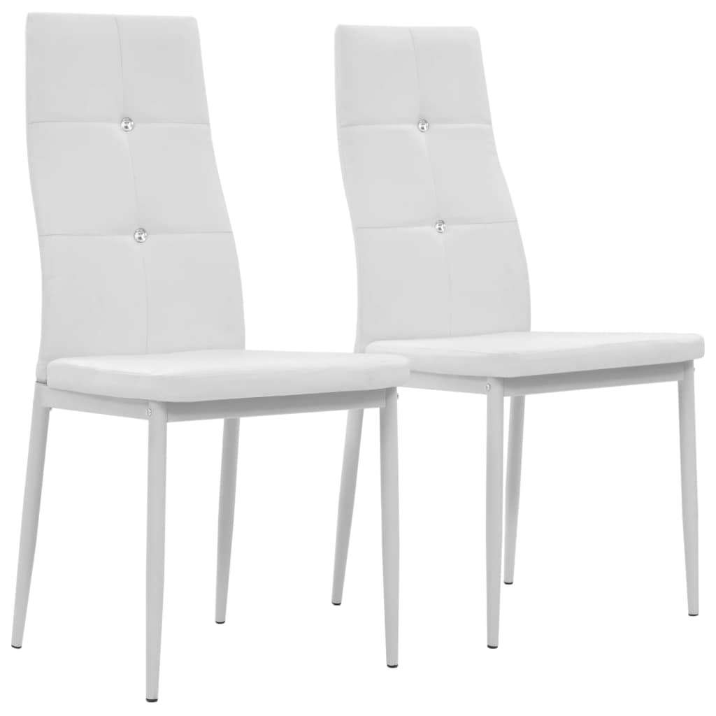 vidaXL Krzesła ze sztucznej skóry, 2 szt., 43 x 43,5 x 96 cm, białe