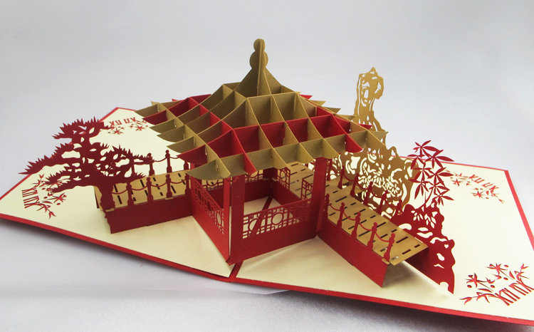 GrandGift Karnet na każdą okazję 3D, Duży chiński pawilon