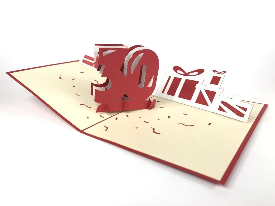 GrandGift Karnet urodzinowy 3D, 30 Urodziny