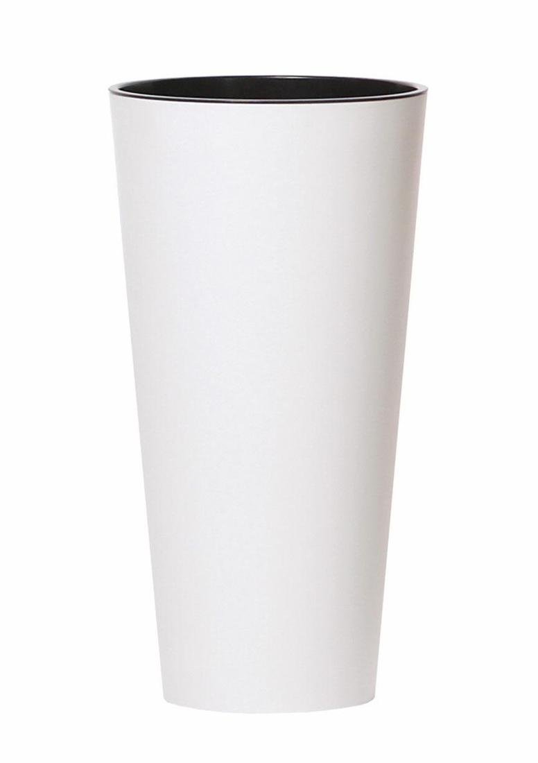 Prosperplast Doniczka Tubus Slim Shine, biała, 20 cm, 8 L